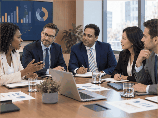 Saif Rehman listening during a collaborative business meeting